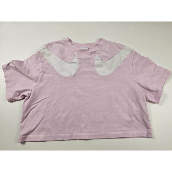 Nike Sportswear Swoosh Women's Cropped T-Shirt pink white y2k oversized XS ^ - Picture 6 of 9